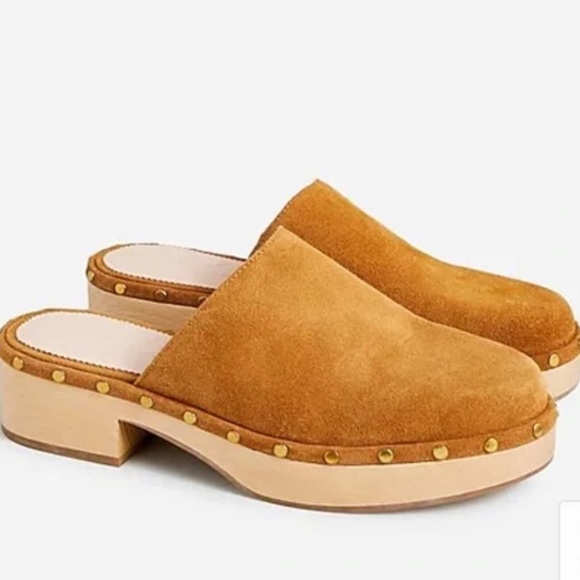 J Crew Dakota Suede Wood Clog (tarnished pecan color) - Picture 2 of 10